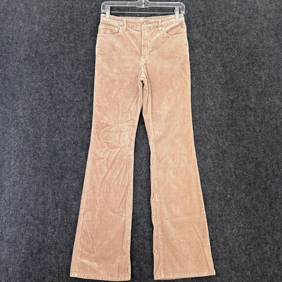 Good American Classic Slim Pants Women's 6/28 Beige Corduroy Bootcut Flare - Picture 1 of 12